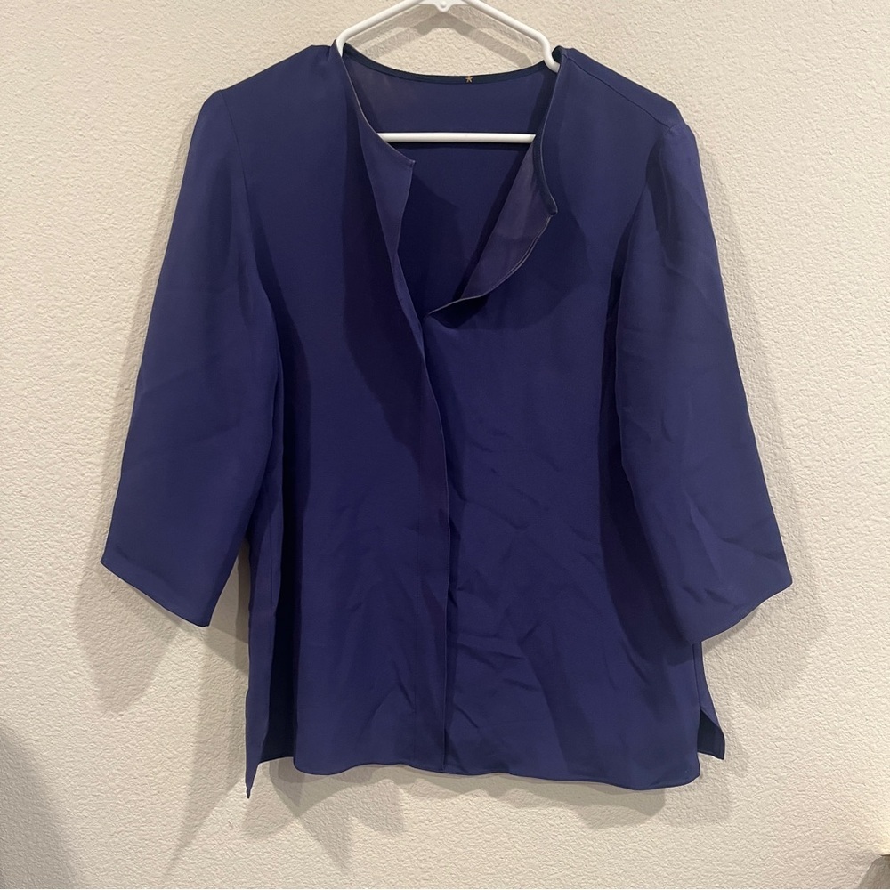 Vintage blue Peter Cohen light weight boxy slit shirt fits oversized small